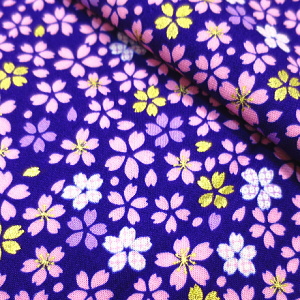 激安セール　義若オリジナル鯉口シャツ、ダボシャツ、金彩小桜尽くし　紫